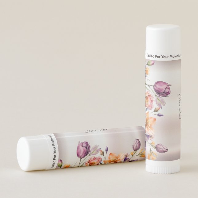 Colorful Spring Flowers Lip Balm (Front)