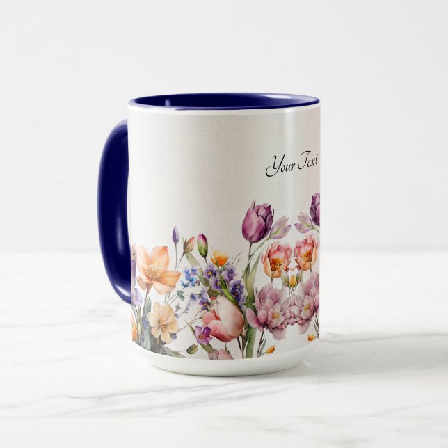 Colorful Spring Flowers Mug (Front Left)