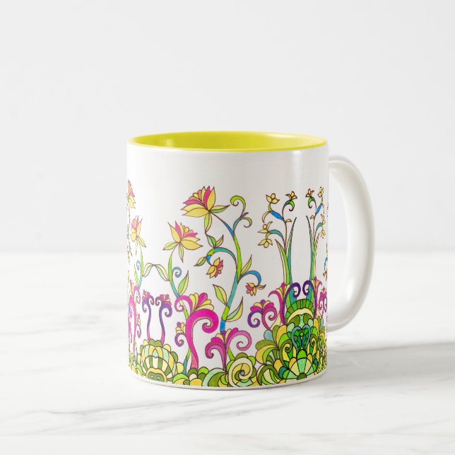Colorful Spring Flowers Mug by Leslie Clair Bures (Front Right)