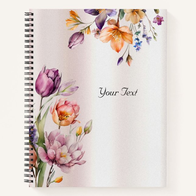 Colorful Spring Flowers Notebook (Front)