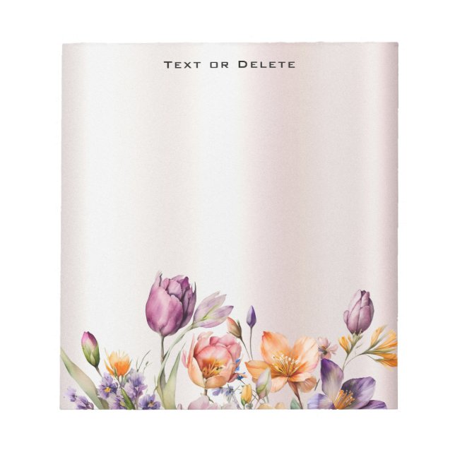 Colorful Spring Flowers Notepad (Front)