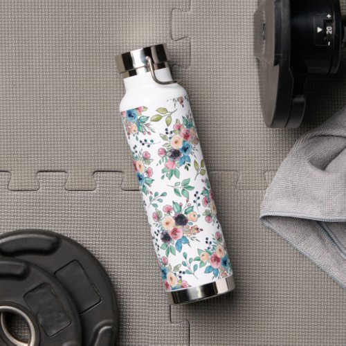 Colorful spring flowers patten water bottle