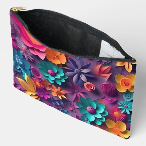 Colorful Spring Flowers Pattern Accessory Pouch