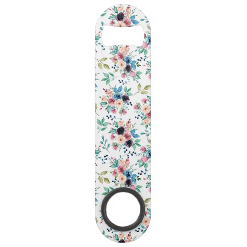 Colorful spring flowers pattern bar key