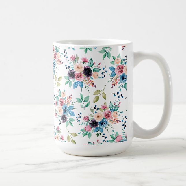 Colorful spring flowers pattern coffee mug (Right)