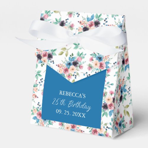 Colorful spring flowers pattern favor boxes