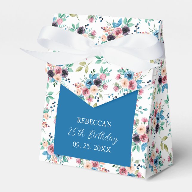 Colorful spring flowers pattern favor boxes (Front Side)
