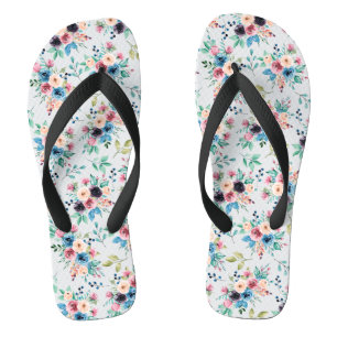 Colorful spring flowers Pattern Flip Flops