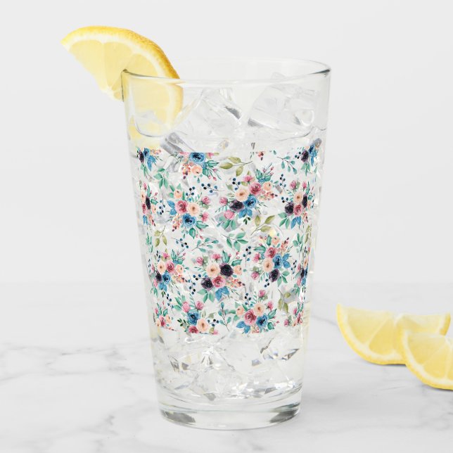 Colorful spring flowers pattern glass (Front Ice)