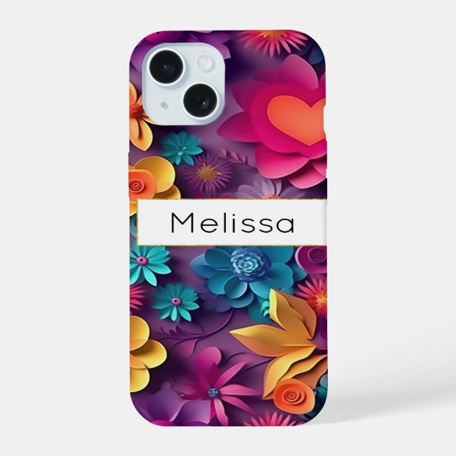 Colorful Spring Flowers Pattern Iphone Case (Back)