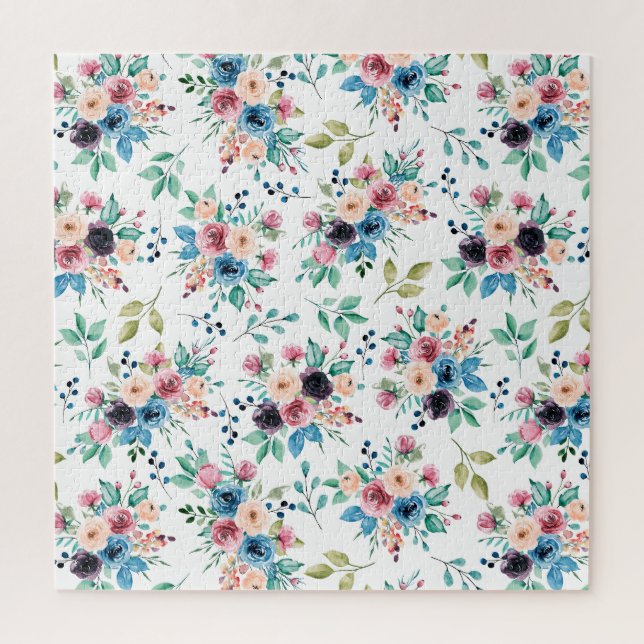 Colorful spring flowers pattern jigsaw puzzle (Vertical)