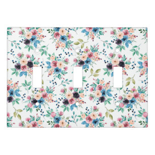 Colorful spring flowers pattern light switch cover