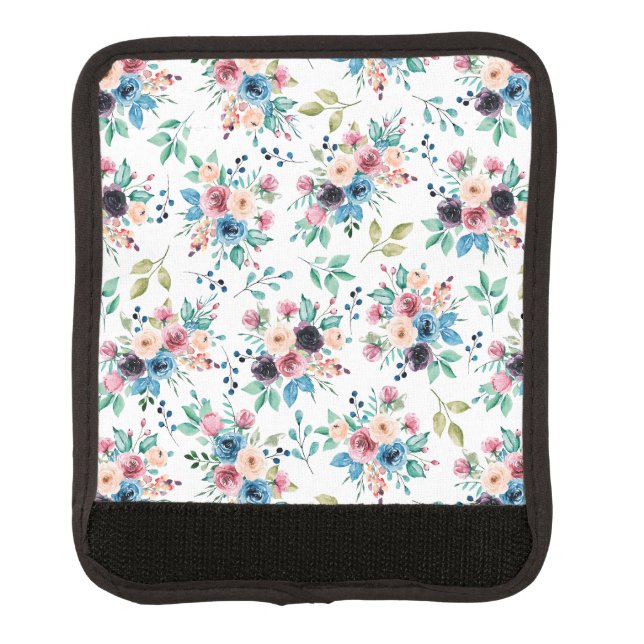 Colorful spring flowers pattern luggage handle wrap (Front)