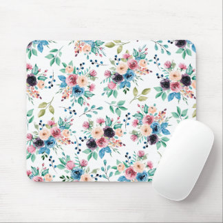 Colorful spring flowers pattern mouse pad