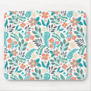 Colorful spring flowers pattern mouse pad