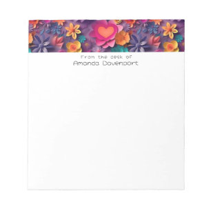 Colorful Spring Flowers Pattern Notepad