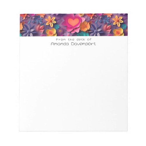 Colorful Spring Flowers Pattern Notepad