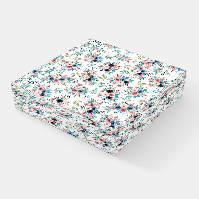 Colorful spring flowers pattern paperweight (Angled)