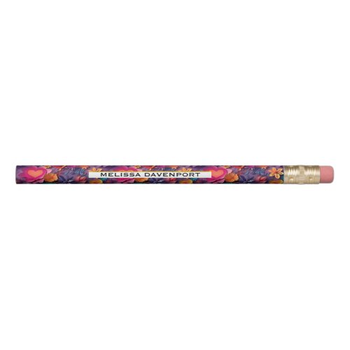 Colorful Spring Flowers Pattern Pencil