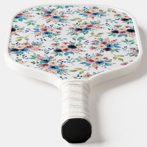 Colorful spring flowers pattern pickleball paddle