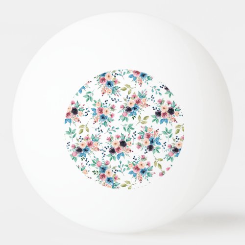 Colorful spring flowers pattern ping pong ball