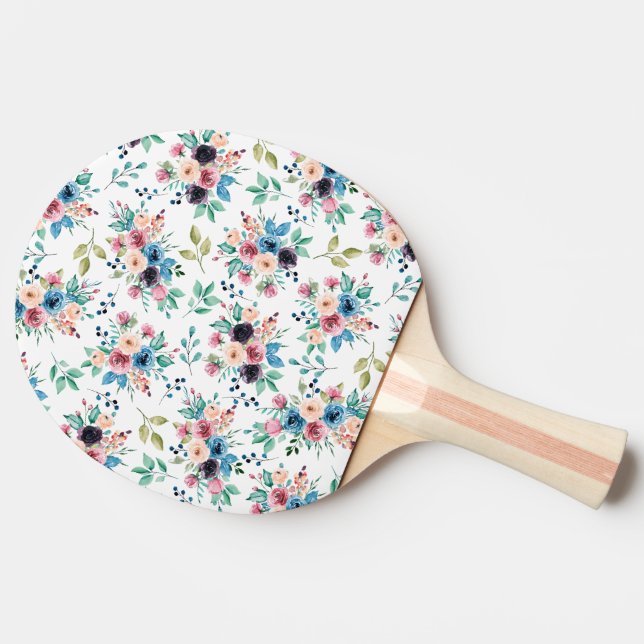 Colorful spring flowers pattern ping pong paddle (Side)