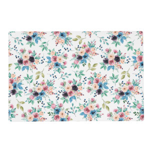Colorful spring flowers pattern placemat