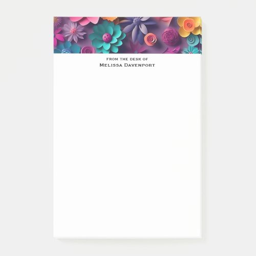 Colorful Spring Flowers Pattern Post_it Notes