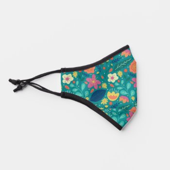 Colorful Spring Flowers Pattern Premium Face Mask by artOnWear at Zazzle