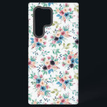 Colorful spring flowers pattern samsung galaxy s22 ultra case<br><div class="desc">Watercolors of colorful spring flowers in a seamless pattern with a transparent background.</div>