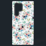 Colorful spring flowers pattern samsung galaxy s22 ultra case<br><div class="desc">Watercolors of colorful spring flowers in a seamless pattern with a transparent background.</div>