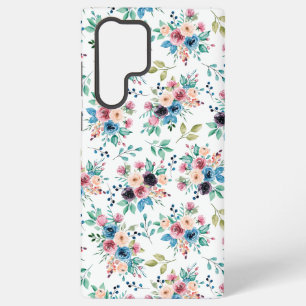 Colorful spring flowers pattern samsung galaxy s22 ultra case