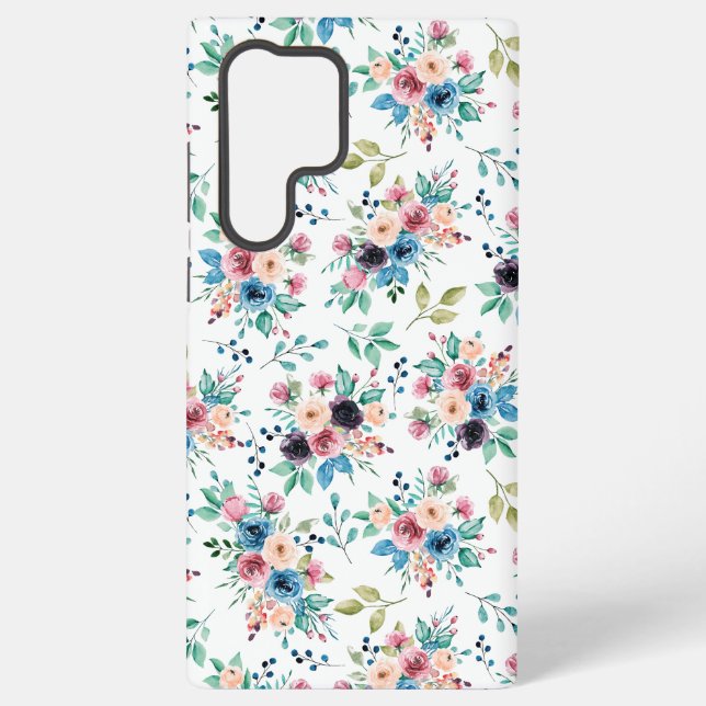 Colorful spring flowers pattern samsung galaxy case (Back)