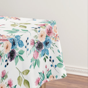 Colorful spring flowers pattern tablecloth