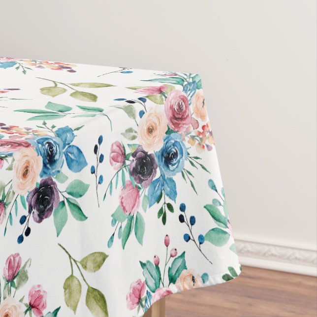 Colorful spring flowers pattern tablecloth (In Situ)