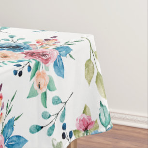 Colorful spring flowers pattern tablecloth