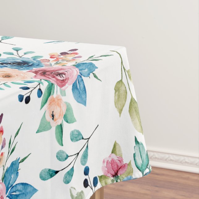 Colorful spring flowers pattern tablecloth (In Situ)