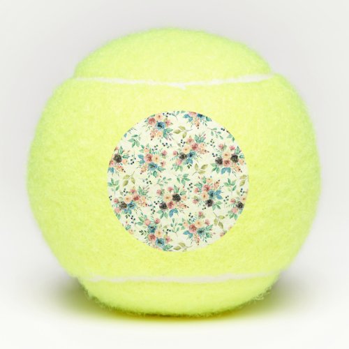 Colorful spring flowers pattern tennis balls