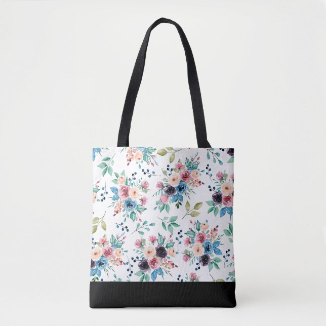 Colorful spring flowers Pattern Tote Bag (Front)