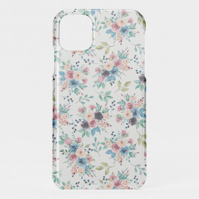 Colorful spring flowers pattern uncommon iPhone case (Back)