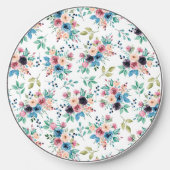 Colorful spring flowers pattern wireless charger  (Front)