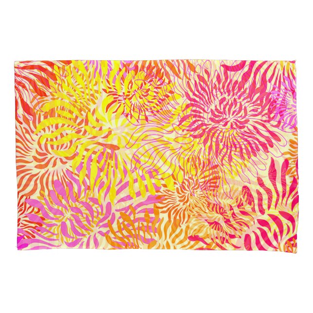 Colorful Spring Flowers Pillow Case (Front-Left)