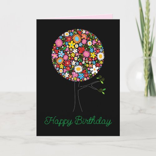 Colorful Spring Flowers Pop Tree Blooms Birthday Invitation