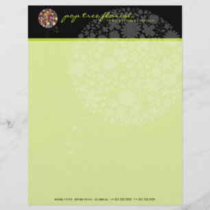 Colorful Spring Flowers Pop Tree Whimsical & Chic Letterhead