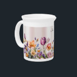 Colorful Spring Flowers Porcelain Pitcher<br><div class="desc">Beautiful Colorful Spring Flowers Porcelain Pitcher</div>