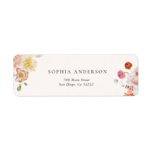 Colorful Spring Flowers Return Address Label