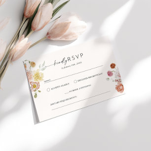Colorful Spring Flowers RSVP Wedding Response Enclosure Card