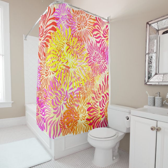 Colorful Spring Flowers Shower Curtain (In Situ)