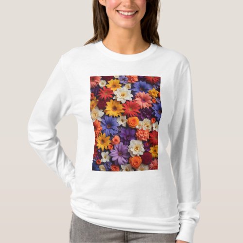 Colorful spring flowers  T_Shirt