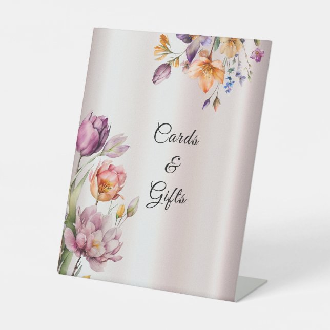 Colorful Spring Flowers Tabletop Signs (Front)